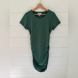 Babaton Contour Ruched Green Mini Dress
